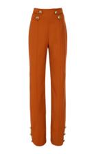Oscar De La Renta High-waisted Wool-blend Straight-leg Pants Size: 2