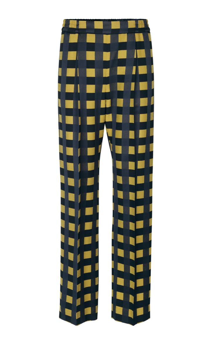 Stine Goya Jelena Checked Crepe Tapered Pants