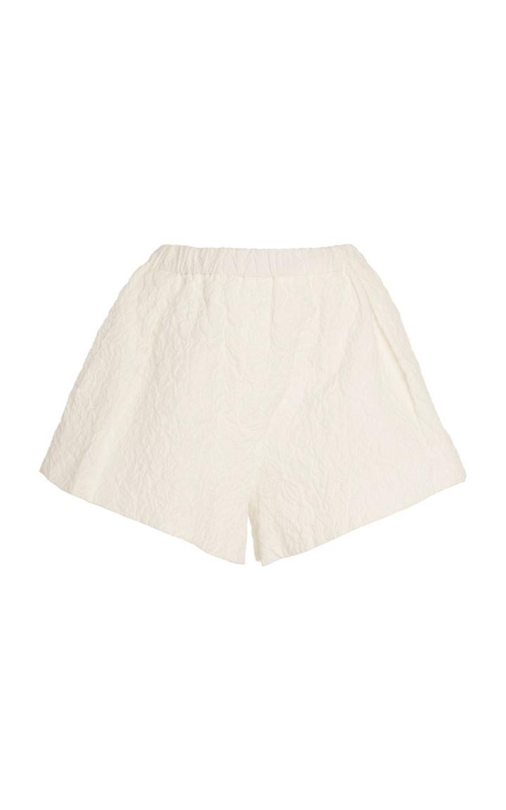 Cecilie Bahnsen Rane Pleated Matelass Mini Shorts
