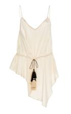 Oscar De La Renta V-neck Silk Peplum Blouse