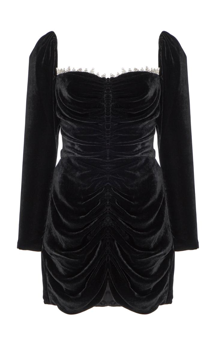 Markarian Crawford Ruched Velvet Mini Dress