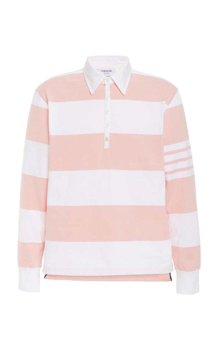 Thom Browne Striped Cotton Rugby Shirt Size: 2