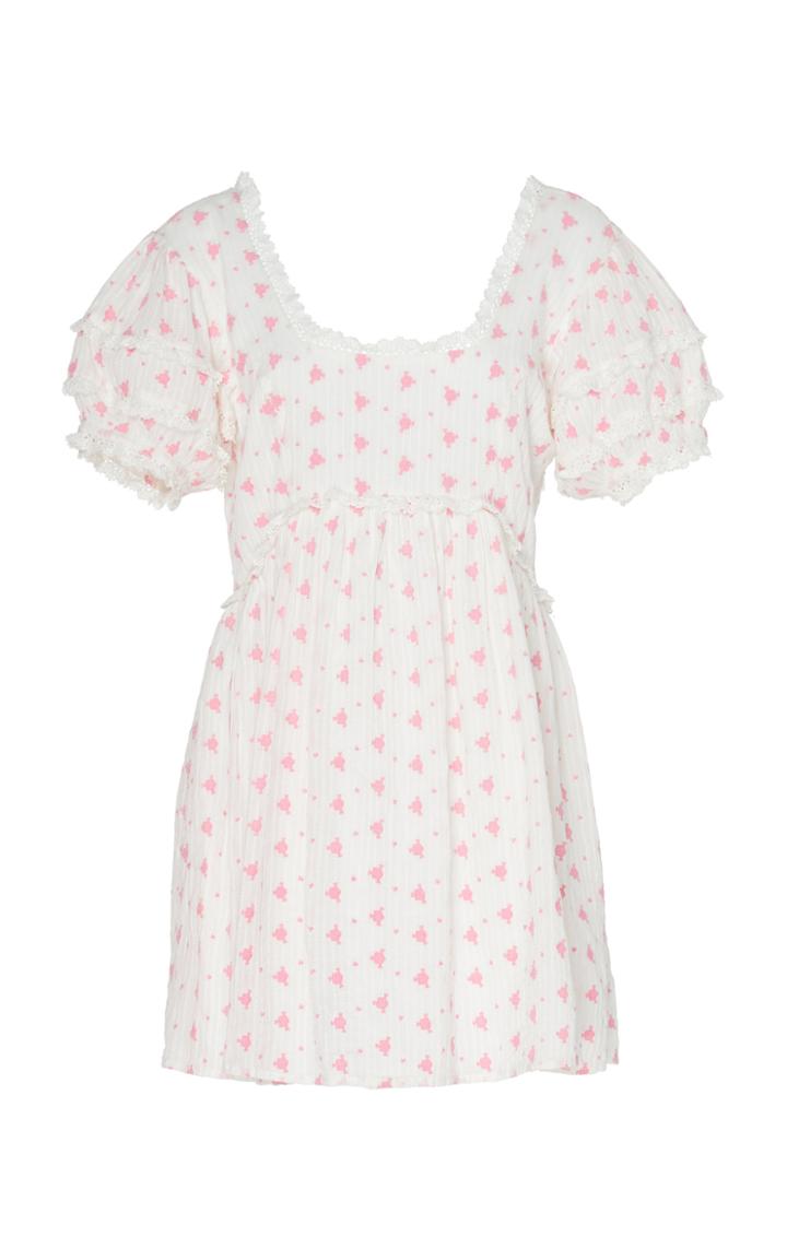 Loveshackfancy Raleigh Polka Dot Print Mini Dress