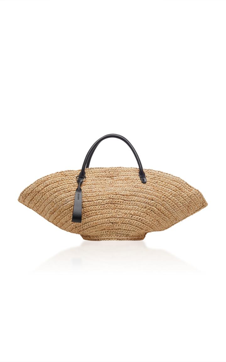 Jil Sander Sombrero Medium Straw Tote