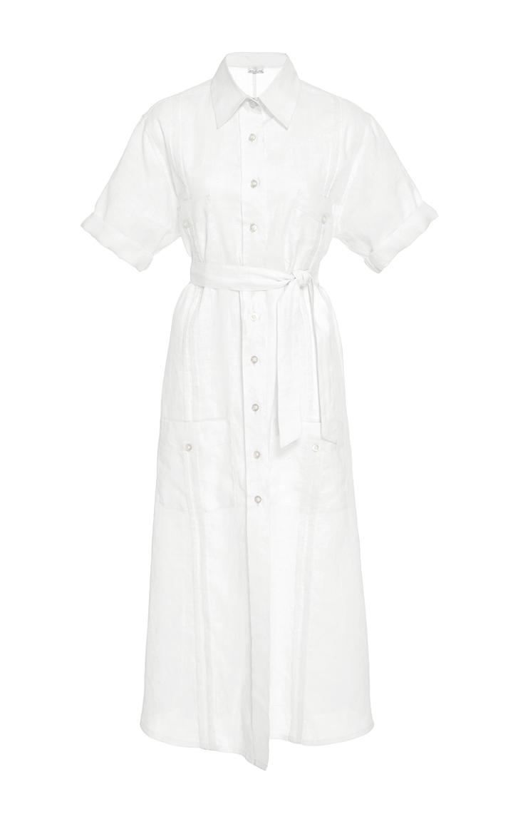 Miguelina Guayabera Long Shirt Dress