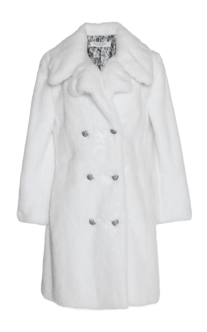 Philosophy Di Lorenzo Serafini Mink Button Up Fur Coat