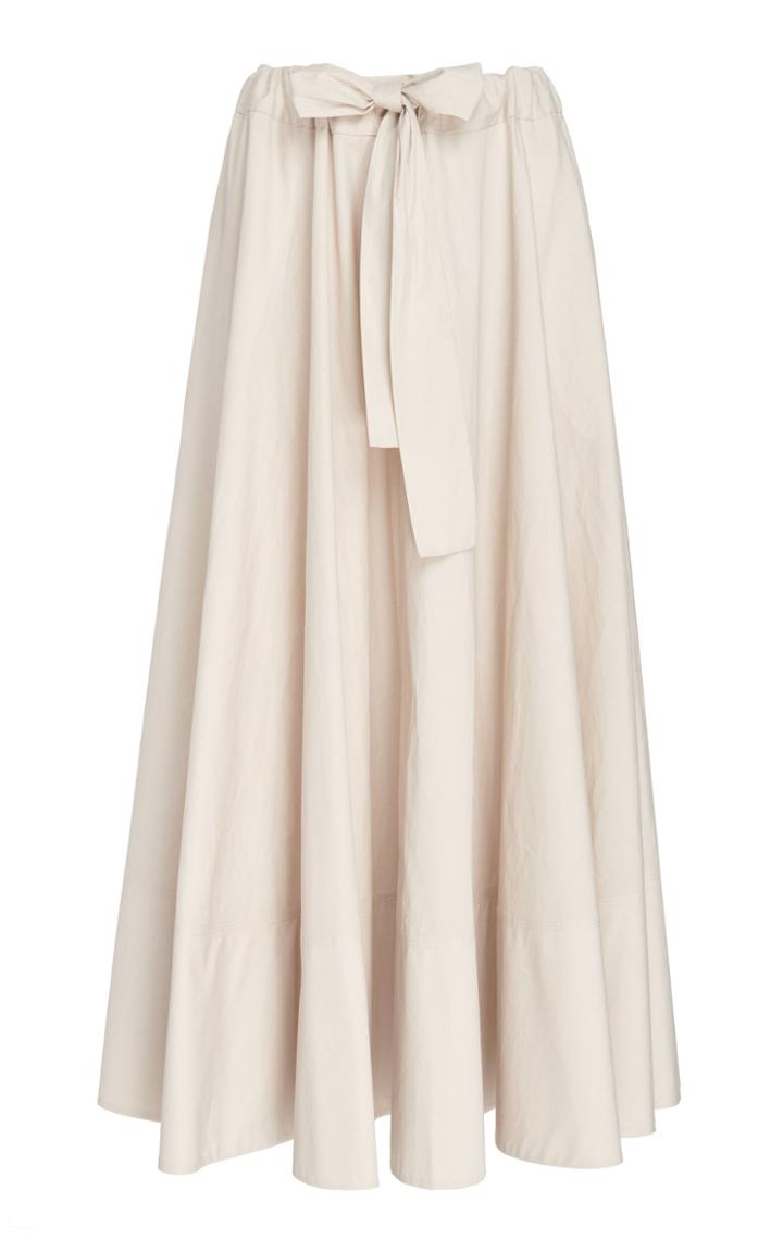 Co Italian Cotton Poplin Cinch Waist Circle Skirt