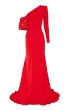 Alex Perry Atlas Sequined One-shoulder Crepe Gown
