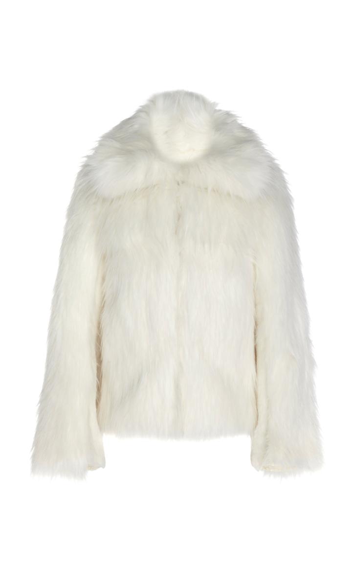 Paco Rabanne Collared Faux Fur Coat