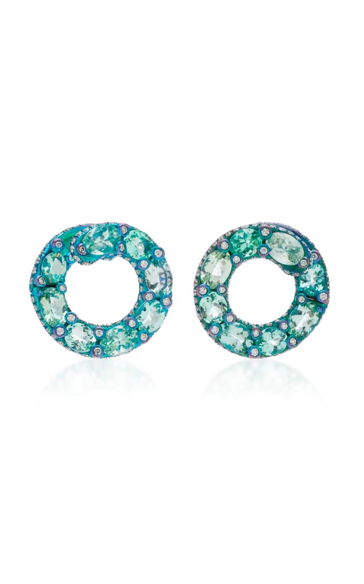 Saboo Titanium And Paraiba Hoop Earrings