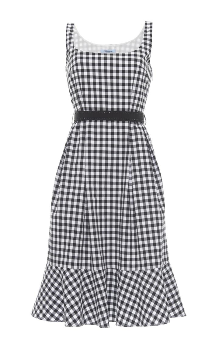 Blumarine Gingham Ruffle Dress