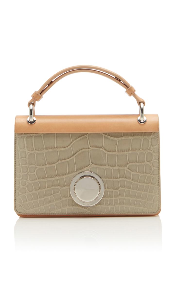 Giambattista Valli Crocodile Top Handle With Leather Back