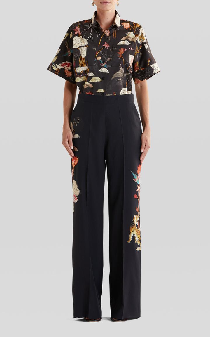 Moda Operandi Etro Floral-print Silk Straight-leg Trousers
