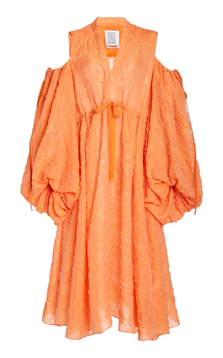 Moda Operandi Rosie Assoulin Cold-shoulder Cotton-blend Midi Dress