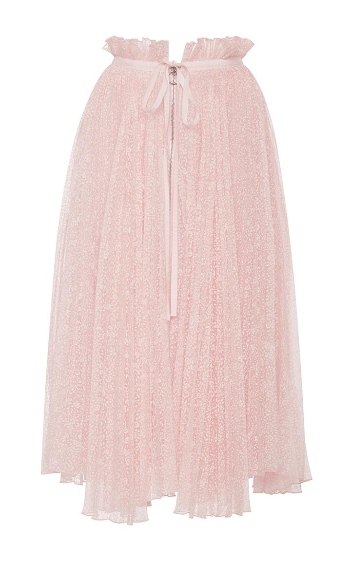 Adam Selman Blush Spring Affair Pleated Skirt