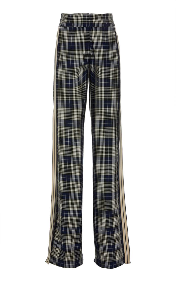 Monse Racing Stripe Vintage Plaid Ribbon Pant