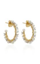 Irene Neuwirth 18k Gold, Diamond And Pearl Hoop Earrings