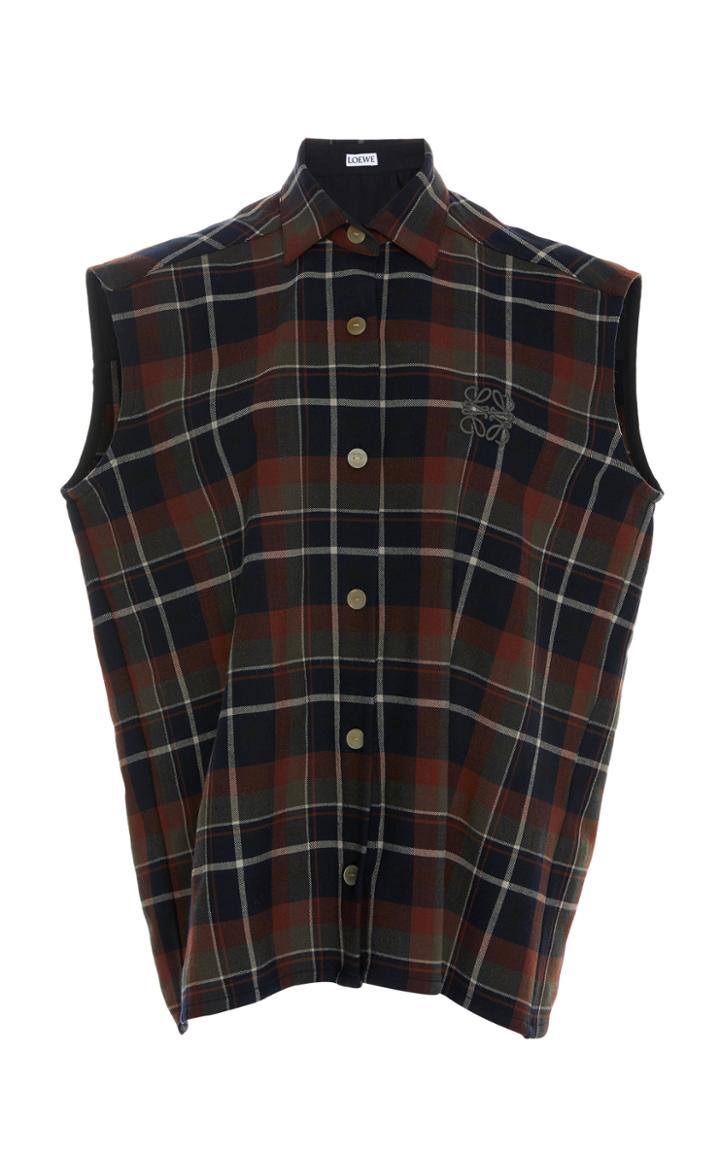 Loewe Sleeveless Check Poplin Shirt
