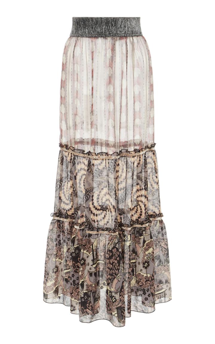 Anna Sui Lurex Jacquard Skirt