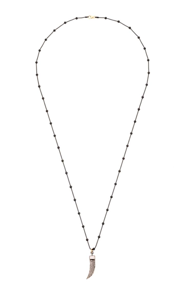 Nickho Rey Claw Rhodium-plated Quartz And Diamond Necklace