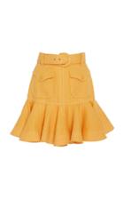 Zimmermann Belted Linen Peplum Mini Skirt