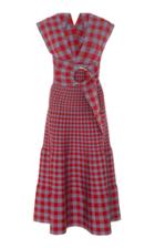 Pepa Pombo California Belted Gingham Midi Dress
