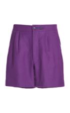 Moda Operandi Bode Purple Wool Double Button Shorts