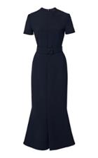 Valentino Belted Double-faced Wool Midi Dress