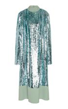 Tibi Sequin-paneled Twill Dress