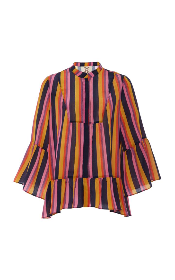 Figue Livia Striped Silk Top