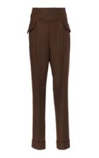 Emilia Wickstead Lacey Cotton-blend Gabardine Straight-leg Pants