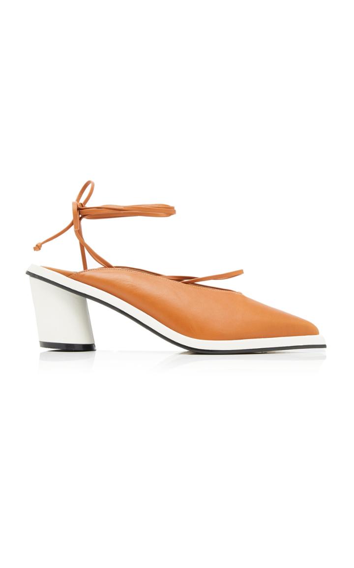 Reike Nen Contrast Leather Block Heel Pumps