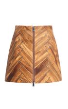 Moda Operandi Area Wood Panel-printed Skirt
