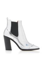 Off-white C/o Virgil Abloh Metallic High Heeled Cowboy Booties