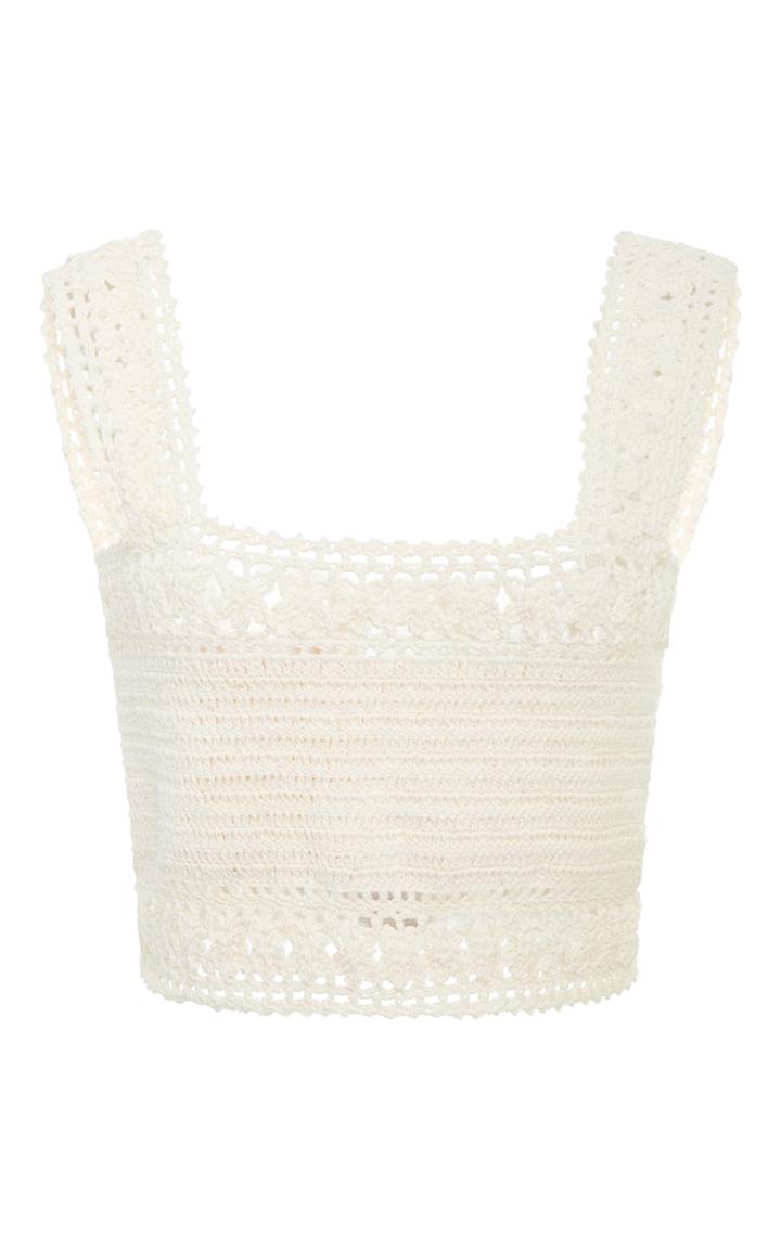 She Made Me Intricate Flower Crocheted Bikini Top