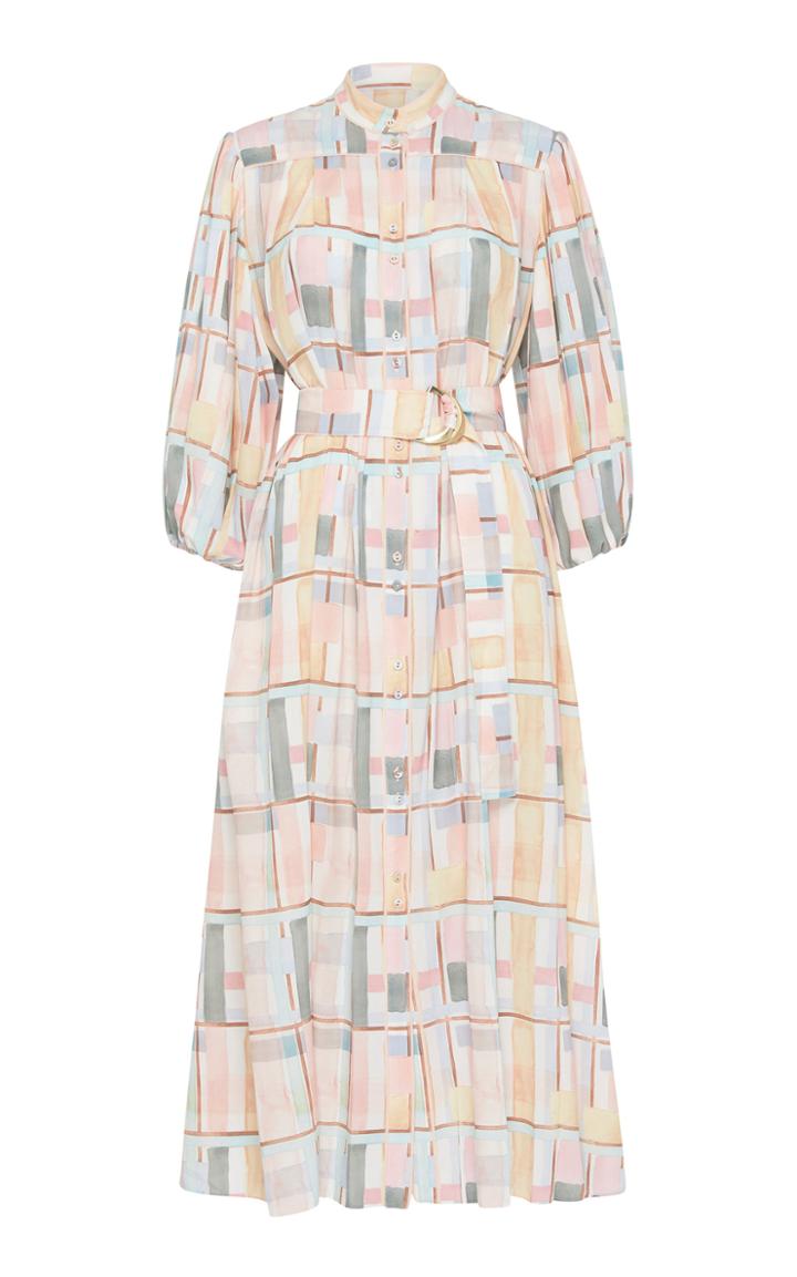 Moda Operandi Aje L'espirit Printed Crepe Midi Shirt Dress