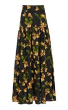 Moda Operandi Agua By Agua Bendita Anis Jardin Tiered Linen Maxi Skirt