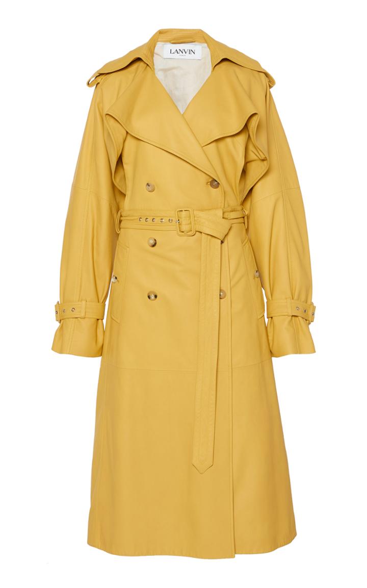 Moda Operandi Lanvin Oversized Double-breasted Leather Trench Coat Size: 36