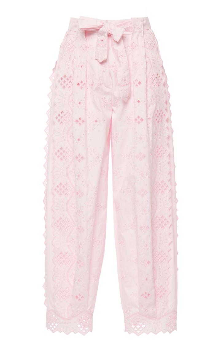 Alberta Ferretti Eyelet Cotton Blend Pants