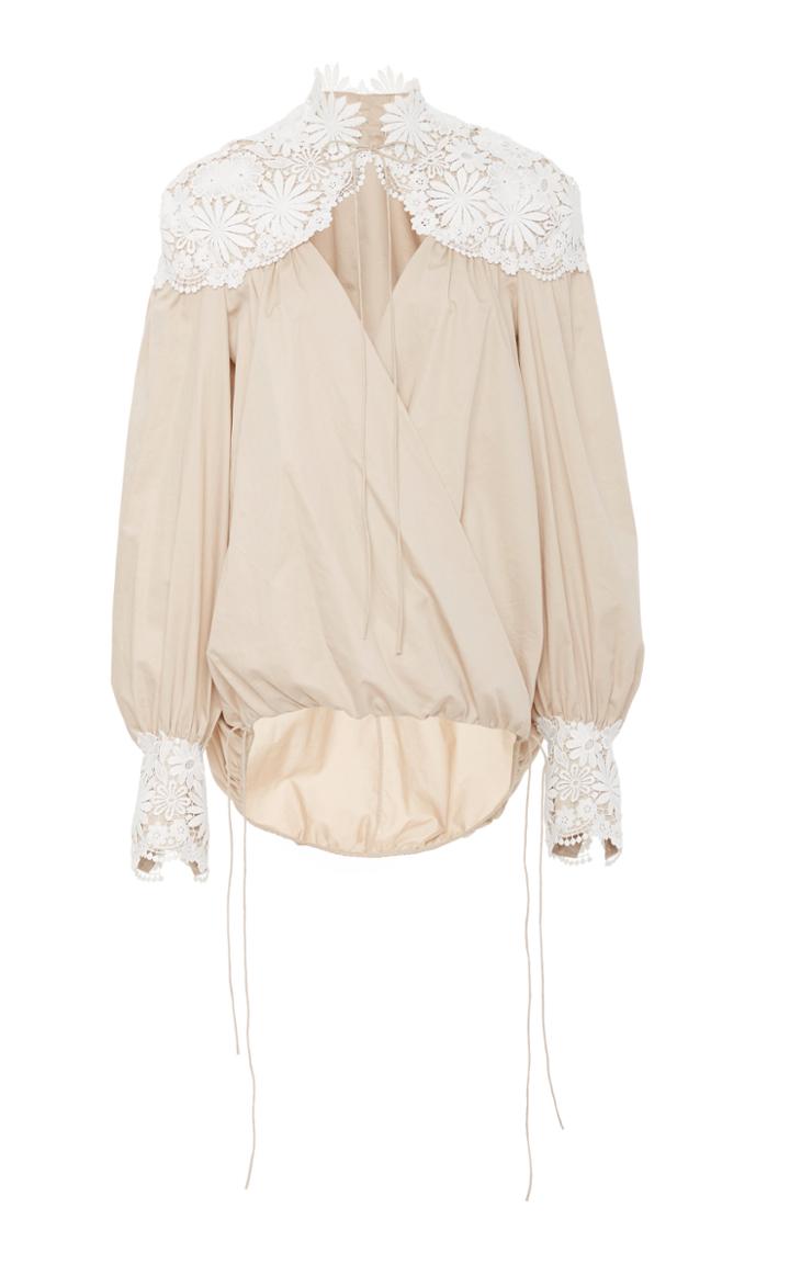 Rosie Assoulin Mandarin Drawstring Top