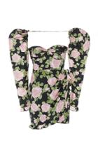 Alessandra Rich Floral-print Silk-taffeta Mini Dress Size: 38