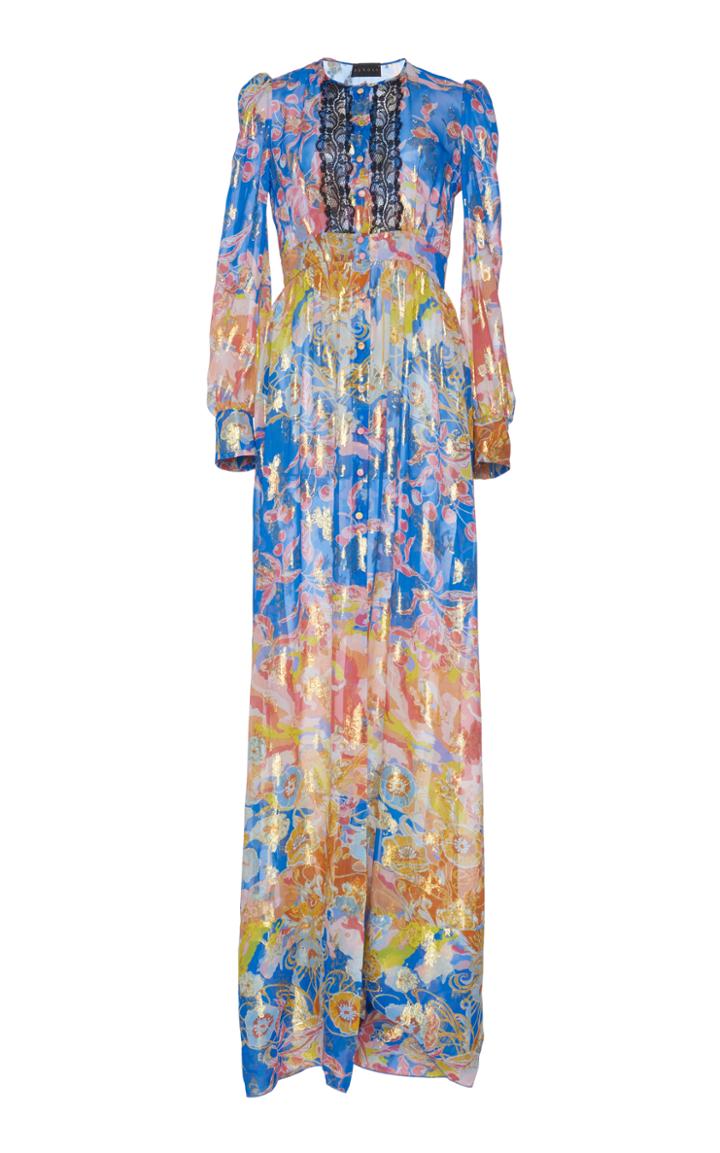 Dundas Long Sleeve Metallic Gown
