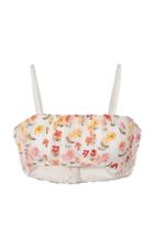 Moda Operandi Rahul Mishra Blossom Floral-embroidered Organza Bandeau Top Size: 40