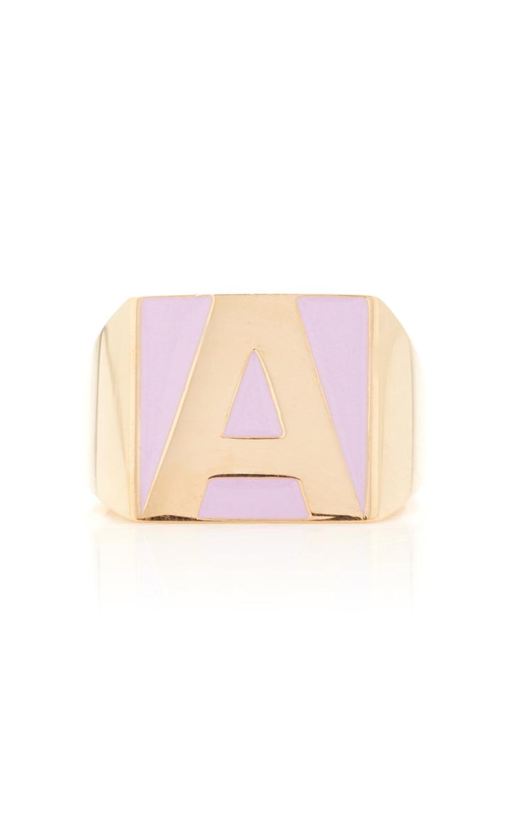 Moda Operandi Alison Lou Superlou Lavender Enamel Letter Ring