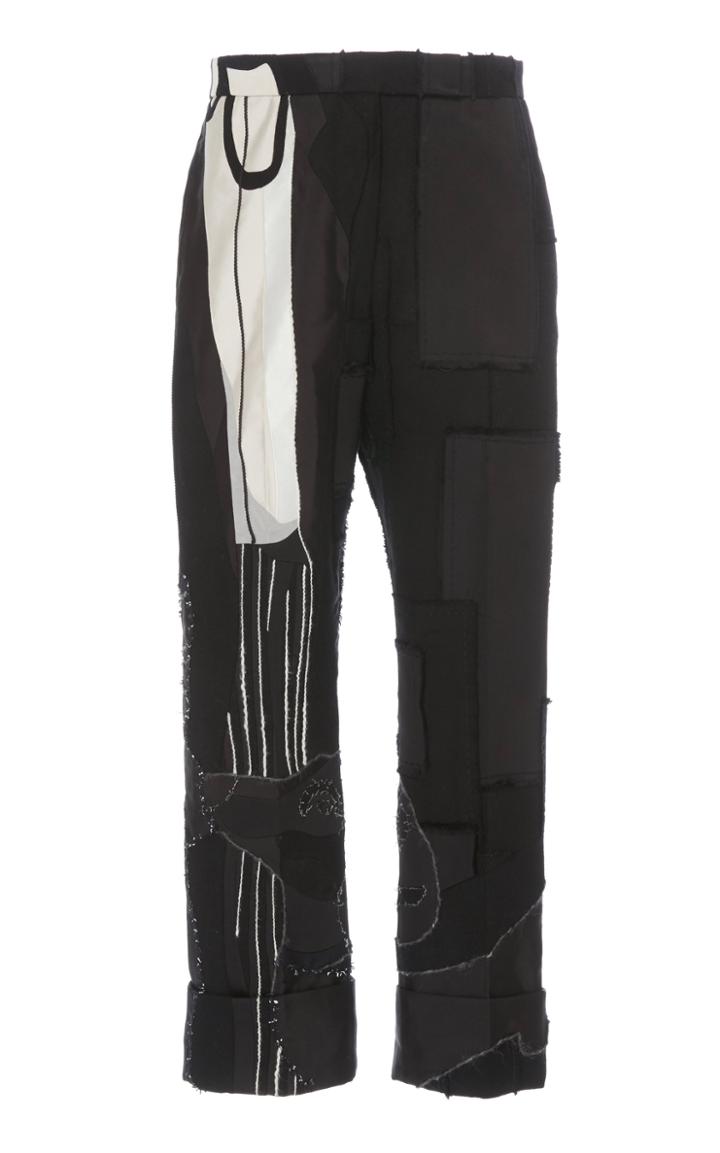Thom Browne Satin Patchwork Printed Trousers