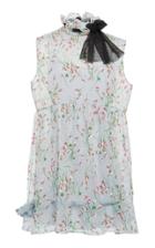 Miu Miu Tie-detailed Floral-print Georgette Mini Dress