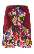 Anna Sui Jacquard And Crushed Velvet Mini Skirt