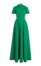 Moda Operandi Emilia Wickstead Malinda High-neck Textured Crepe Maxi Dress