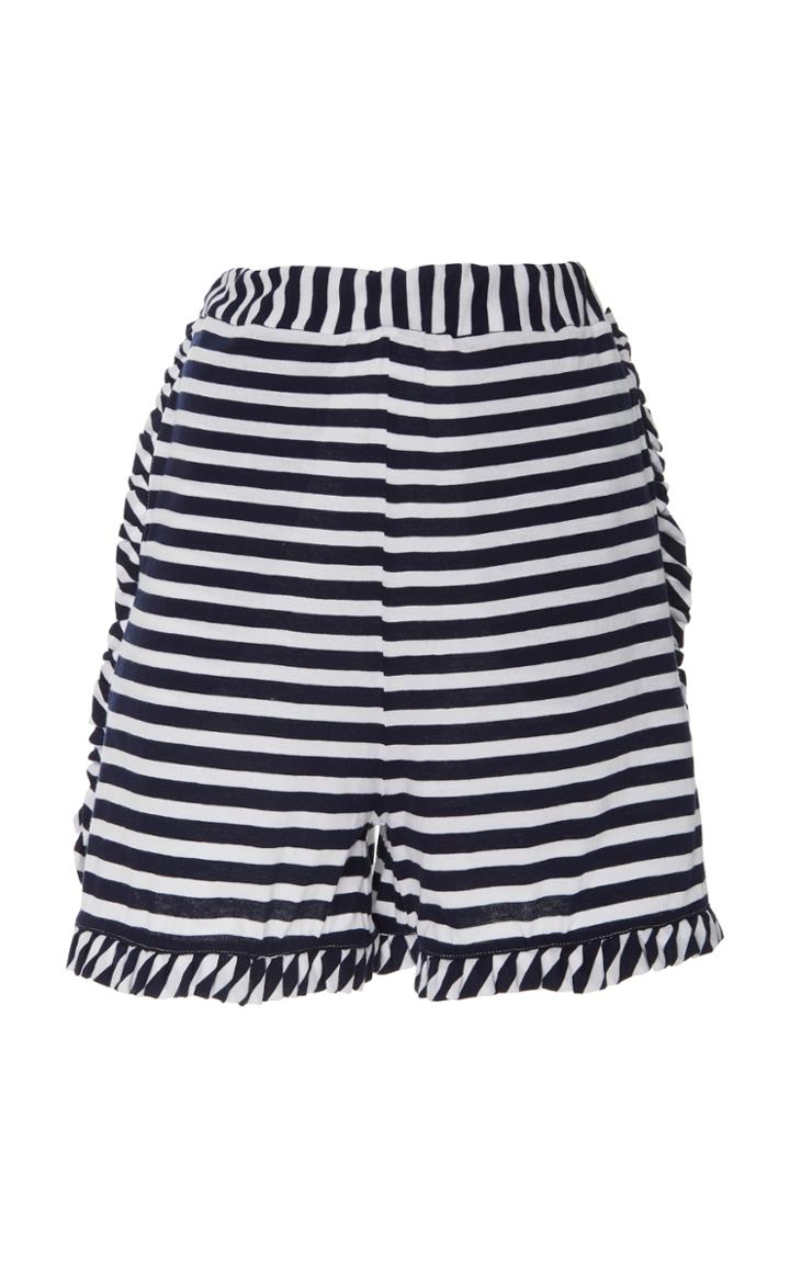 Allude Striped Mini Shorts