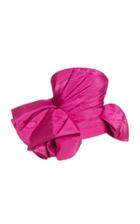 Moda Operandi Oscar De La Renta Strapless Cotton-blend Moir Peplum Top
